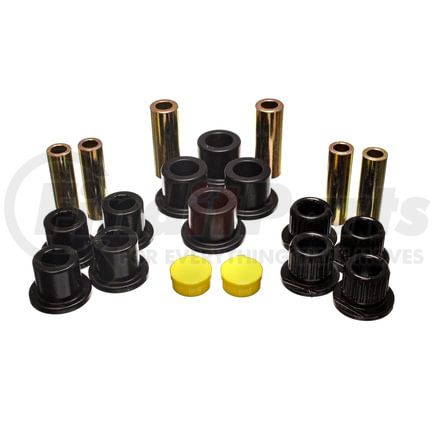 Energy Suspension 4-2149G Leaf Spring Bushing Set; Black; Rear; Performance Polyurethane;