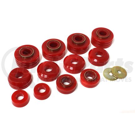 Energy Suspension 44104R Body Cab Mount Set; Red; Performance Polyurethane;