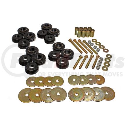 Energy Suspension 44110G Body Cab Mount Set; Black; Performance Polyurethane; Mounts And Hardware Only; 64 pc.;