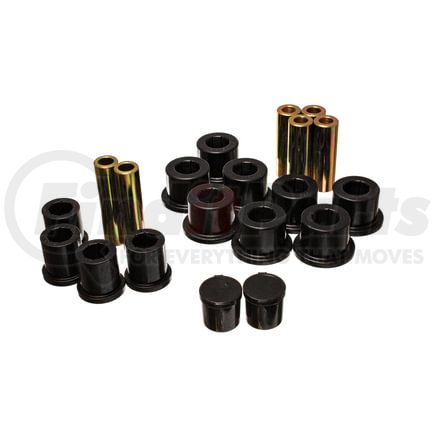 Energy Suspension 52118G Leaf Spring Bushing Set; Black; Rear; Performance Polyurethane;