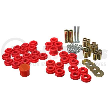 Energy Suspension 53141R Control Arm Bushing Set; Red; Rear; Must Reuse Existing Outer Metal Shells; Performance Polyurethane;