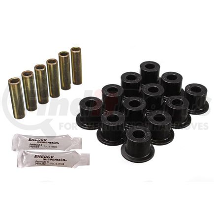 Energy Suspension 62102G Leaf Spring Bushing Set; Black; Front/Rear; Complete Set; Performance Polyurethane;