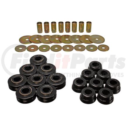 Energy Suspension 64101G Body Mount Set; Black; Performance Polyurethane;