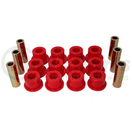Energy Suspension 8-2116R Leaf Spring Bushing Set; Red; Rear; Performance Polyurethane;