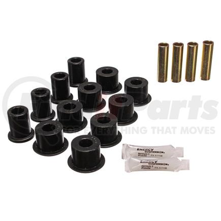 Energy Suspension 82108G Leaf Spring Bushing Set; Black; Rear; Performance Polyurethane;