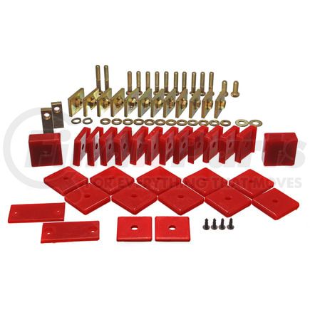 Energy Suspension 8.4104R Body Mount Set; Red; Performance Polyurethane;