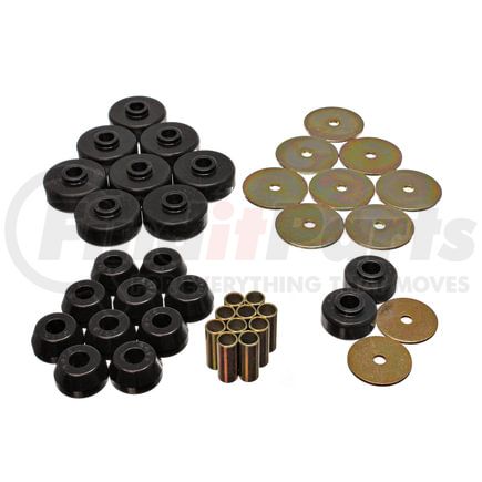 Energy Suspension 84102G Body Mount Set; Black; Performance Polyurethane;