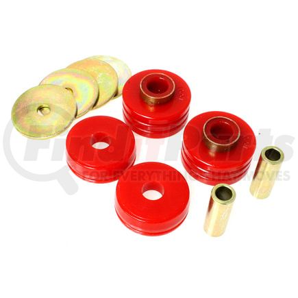Energy Suspension 9.4102R Universal Mounts/Isolators; Red; Soft Bushing; Incl. 2 Complete Mounts/4 Washers/2 Sleeves/4 Bushings; Sold Individually; Performance Polyurethane;
