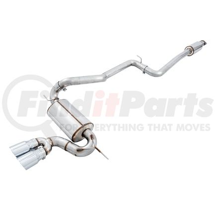 AWE 3020-32038 AWE Touring Edition Cat-back Exhaust for Ford Focus ST - Resonated - Chrome Silver Tips