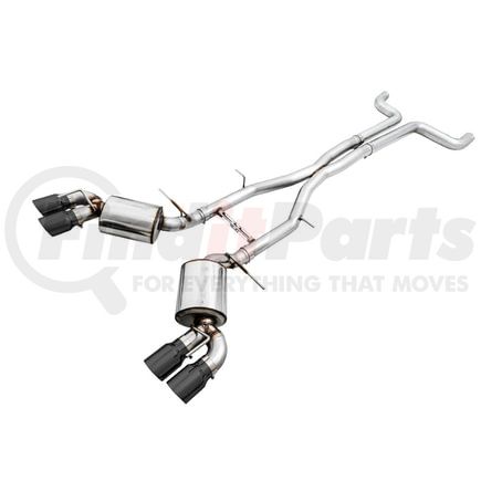 AWE 3020-43076 AWE Touring Edition Cat-back Exhaust for Gen6 Camaro SS / ZL1 - Non-Resonated - Diamond Black Tips (Quad Outlet)