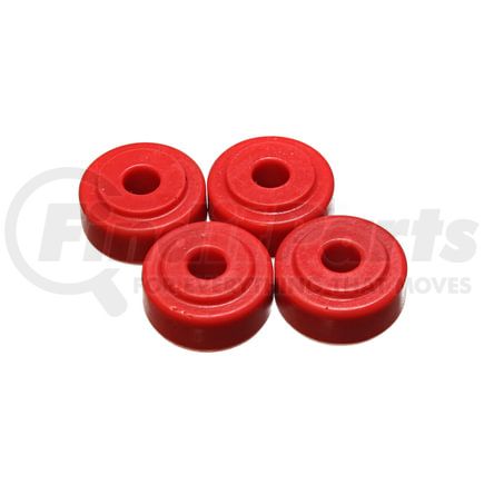 Energy Suspension 98101R Universal Shock Eyes; Red; Front And Rear; Shock Tower Bayonet End Style; 7/8 in. Nipple; ID 3/8 in.; ID 5/8 in.; 5/8 in. Thick; w/4 Grommets; Performance Polyurethane;