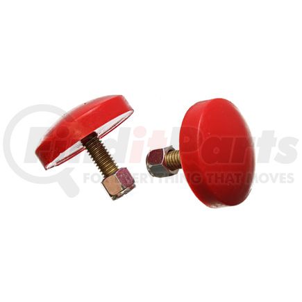 Energy Suspension 99102R Control Arm Bump Stop Set; Red; Front; Low Profile Button Head Style; H-11/16 in.; Dia. 2 in.; Incl. 2 Per Set; Performance Polyurethane;