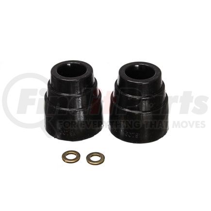 Energy Suspension 99135G Universal Bump Stop Set; Black; Stepped Style; H-2.5 in.; Dia. 2 7/16 in.; w/o Hardware; Incl. 2 Per Set; Performance Polyurethane;