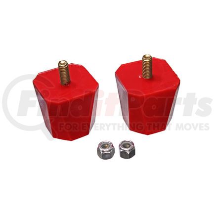 Energy Suspension 99136R Universal Bump Stop Set; Red; Square Tapered Style; H-2 in.; L-2 in.; W-7/8 in.; Incl. 2 Per Set; Performance Polyurethane;