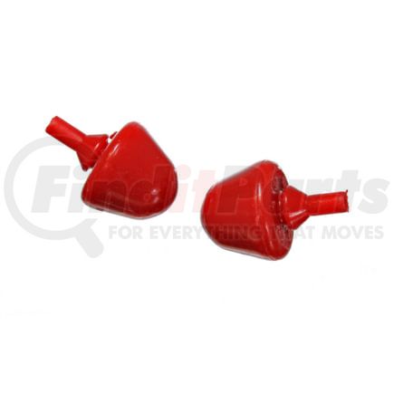 Energy Suspension 99151R Universal Bump Stop Set; Red; Round; Pull Thru Style; H-1.25 in.; L-1.5 in.; W-1 9/16 in.; Incl. 2 Per Set; Performance Polyurethane;