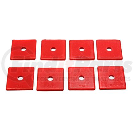 Energy Suspension 9.9533R Universal Leaf Spring Pad; Red; 2 in. SQ x 7/16 in. ID x 1/4 in. H;