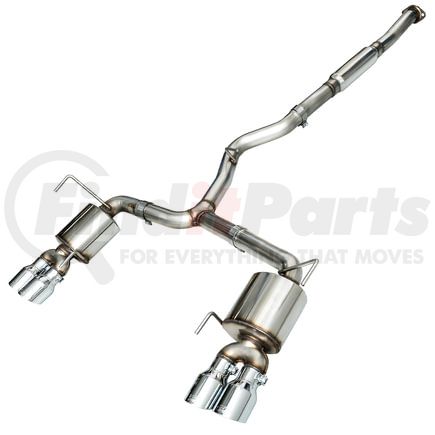 AWE 3015-42098 AWE Touring Edition Exhaust for 2015+ VA WRX Sedan - Chrome Silver Quad Tips (102mm)