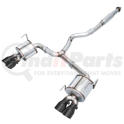 AWE 3015-43108 AWE Touring Edition Exhaust for VA STI / GV WRX / GV STI Sedan - Diamond Black Quad Tips (102mm)