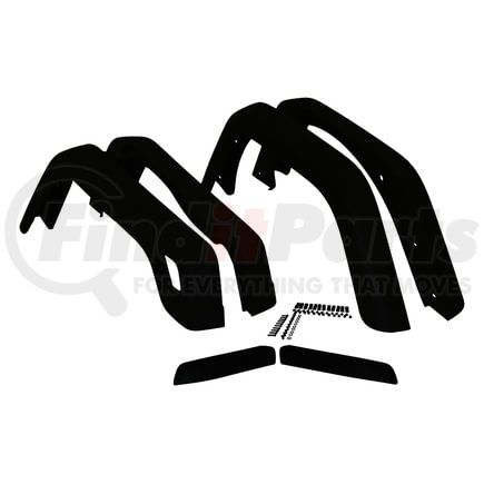 Crown 55254918K6 Fender Flare Kit; 6 Piece; OE Width; Flat Black;