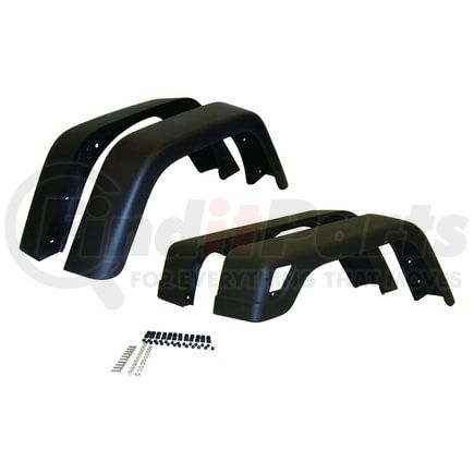 Crown 55254918K7 Fender Flare Kit; 4 Piece; 7 in. Wide; Flat Black;