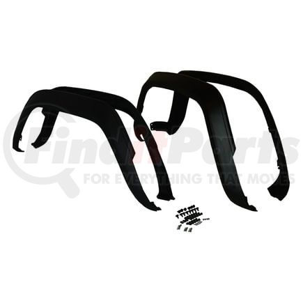 Crown 5AGK Fender Flare Kit; Incl. Hardware; Flat Black;