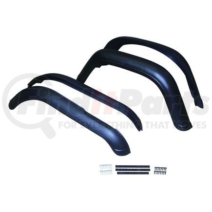 Crown 8997109CJ8 Fender Flare Kit; Incl. 4 Black Flares And Hardware;