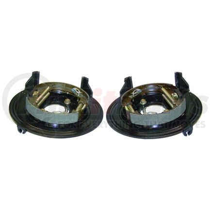 Crown 476212829K Backing Plate Set; Rear; Incl. Backing Plates/Caliper Brackets/Parking Brake Shoes/Springs/Hardware; For Use w/Dana 35;