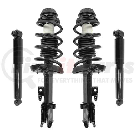 Unity Automotive 4-11933-259080-001 Front and Rear Suspension Strut and Coil Spring Assembly Shock Absorber Kit