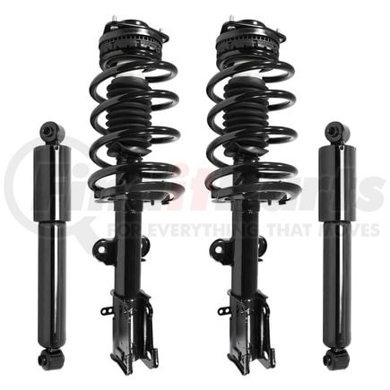 Unity Automotive 4-11970-253050-001 Front and Rear Suspension Strut and Coil Spring Assembly Shock Absorber Kit