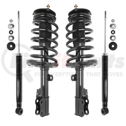 Unity Automotive 4-11997-254050-001 Front and Rear Suspension Strut and Coil Spring Assembly Shock Absorber Kit