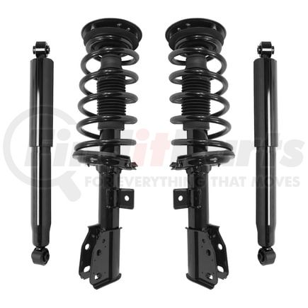 Unity Automotive 4-13101-251140-001 Front and Rear Suspension Strut and Coil Spring Assembly Shock Absorber Kit
