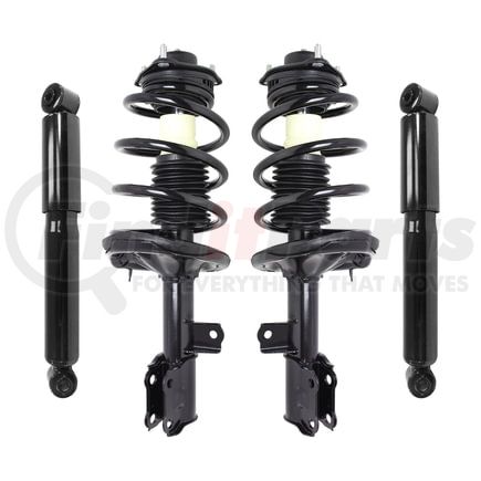 Unity Automotive 4-11125-259970-001 Front and Rear Suspension Strut and Coil Spring Assembly Shock Absorber Kit