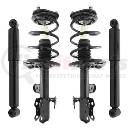 Unity Automotive 4-11245-254060-001 Front and Rear Suspension Strut and Coil Spring Assembly Shock Absorber Kit