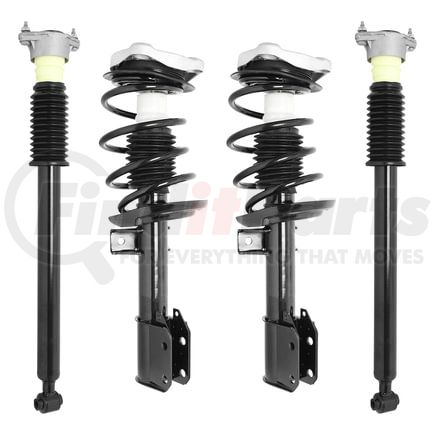 Unity Automotive 4-11370-257080-001 Front and Rear Suspension Strut and Coil Spring Assembly Shock Absorber Kit