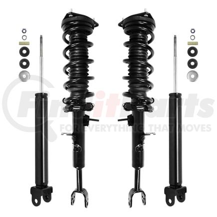 Unity Automotive 4-11393-255110-001 Front and Rear Suspension Strut and Coil Spring Assembly Shock Absorber Kit