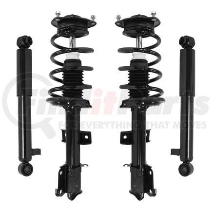 Unity Automotive 4-11655-259170-001 Front and Rear Suspension Strut and Coil Spring Assembly Shock Absorber Kit