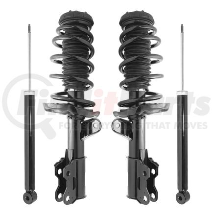 Unity Automotive 4-11715-251170-001 Front and Rear Suspension Strut and Coil Spring Assembly Shock Absorber Kit