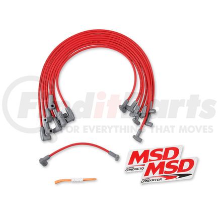 MSD 35599 Super Conductor 8.5mm Spark Plug Wire Set, Small Block Chevy with HEI Cap