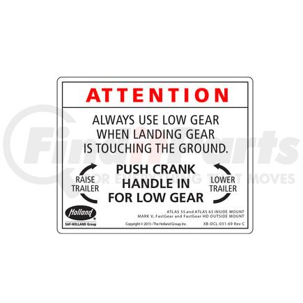 SAF-HOLLAND XB-DCL-031-69 Multi-Purpose Decal