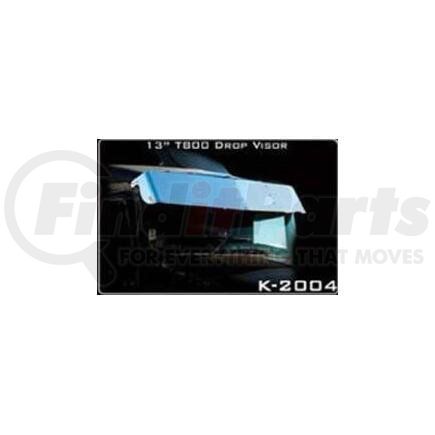 Aranda K2004 Sun Drop Visor - 13", Curved Windshield, Stainless Steel, For W900/T800/T600/T660