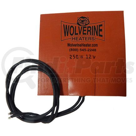 Phillips & Temro 340-0053 Silicone Pad Heater - 12VDC, 250 Watts, 20.8 AMP, 5in x 5in Size