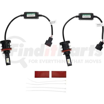 Stens TLHL-H13 LED Headlight Conversion Kit, 1400 Lumens, 12V 16W, 2-Bulb Set, Plug & Play Controllers