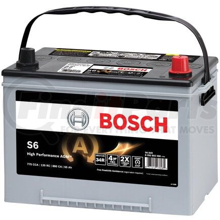 Bosch S6-34R Bosch High Performance AGM Starter Battery for Start/Stop systems