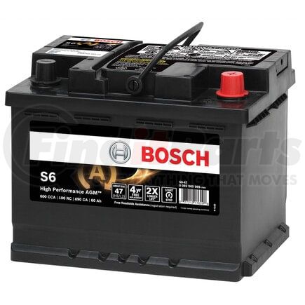Bosch S6-47 Bosch High Performance AGM Starter Battery for Start/Stop systems