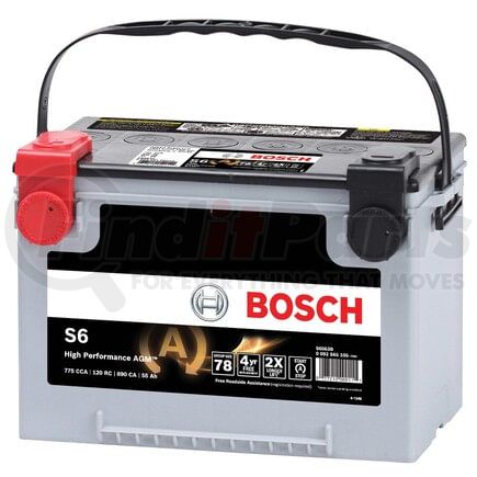 Bosch S6563B Bosch High Performance AGM Starter Battery for Start/Stop systems