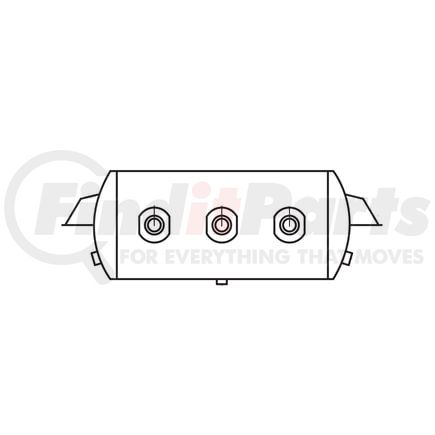 Tramec Sloan TSJ95165 Black Coated Steel Air Brake Air Tank - 9.5" Tank Diameter, 1629 cu.in Capacity, 29.5" Length