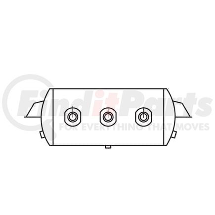 Tramec Sloan TSJ95354 Black Coated Steel Air Brake Air Tank - 9.5" Tank Diameter, 2520 cu.in Capacity, 42" Length
