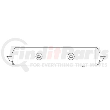 Tramec Sloan TSJ95239 Black Coated Steel Air Brake Air Tank - 9.5" Tank Diameter, 2800 cu.in Capacity, 49" Length