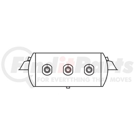 Tramec Sloan TSJ9598 Black Coated Steel Air Brake Air Tank - 9.5" Tank Diameter, 1807 cu.in Capacity, 32" Length
