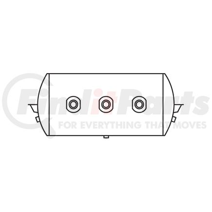 Tramec Sloan TSJ1205A Aluminum Air Brake Air Tank - 12" Tank Diameter, 2850 cu.in Capacity, 29.5" Length